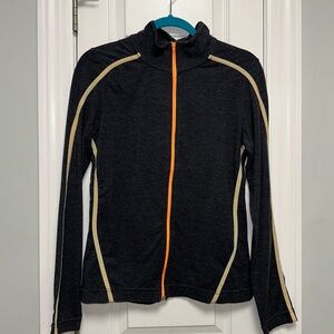 BCG - Black Lightweight Full-Zip Jacket with Orange Zipper - Medium